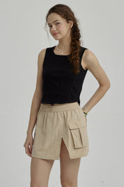 Polera Niña Tipo Corset Negro