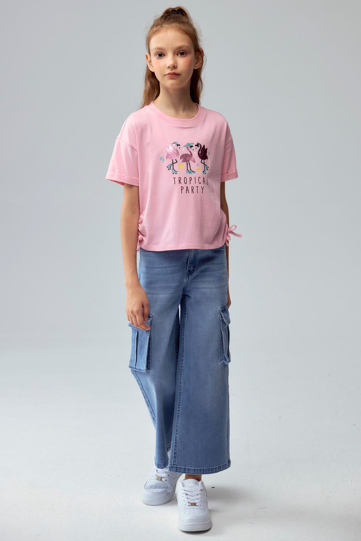 Polera Niña Print Posicional Rosado