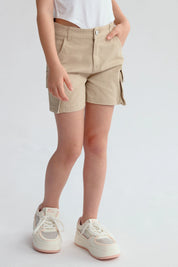 Short Niña Cargo Beige