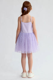 Vestido Niña Rib Tul Lila