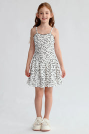 Vestido Niña Cintura Corte Blanco