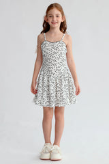 Vestido Niña Cintura Corte Blanco