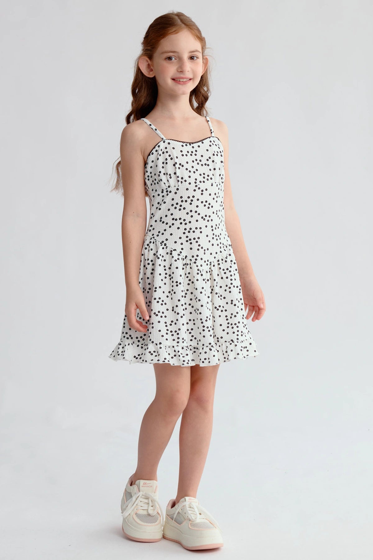 Vestido Niña Cintura Corte Blanco