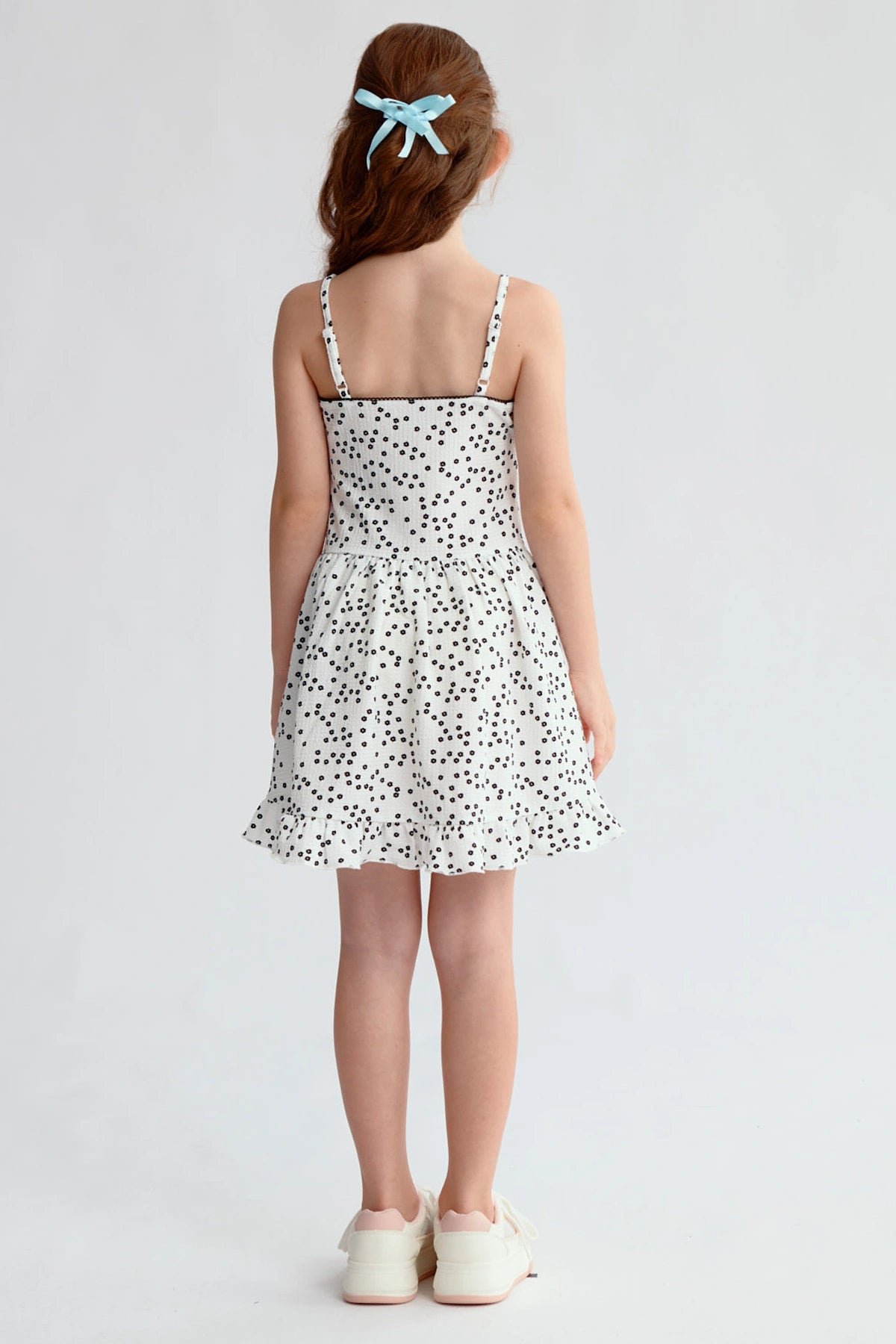 Vestido Niña Cintura Corte Blanco