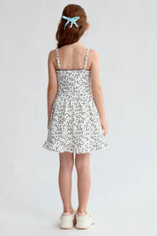 Vestido Niña Cintura Corte Blanco