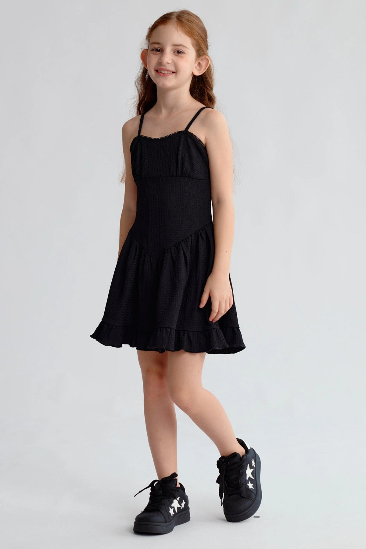 Vestido Niña Cintura Corte Negro