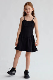 Vestido Niña Cintura Corte Negro