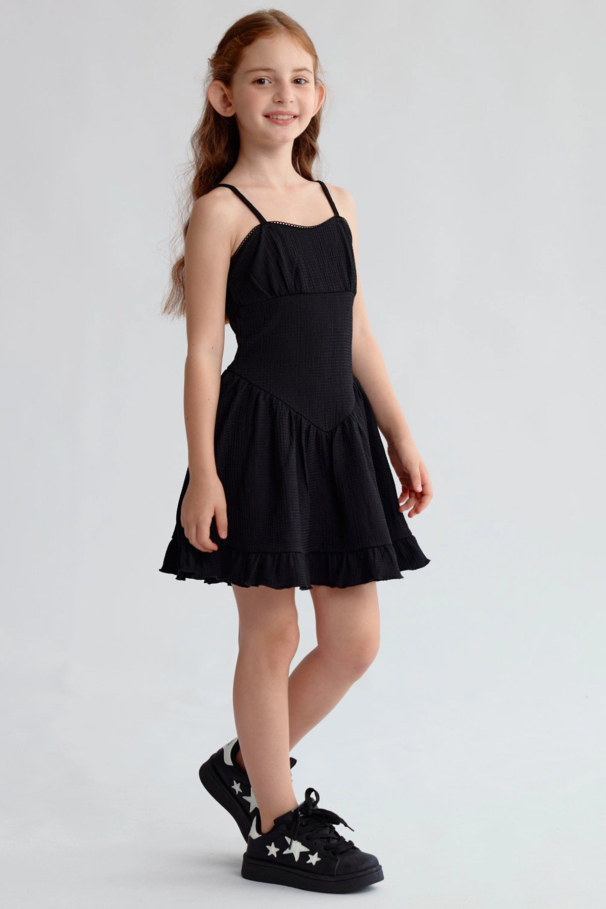 Vestido Niña Cintura Corte Negro