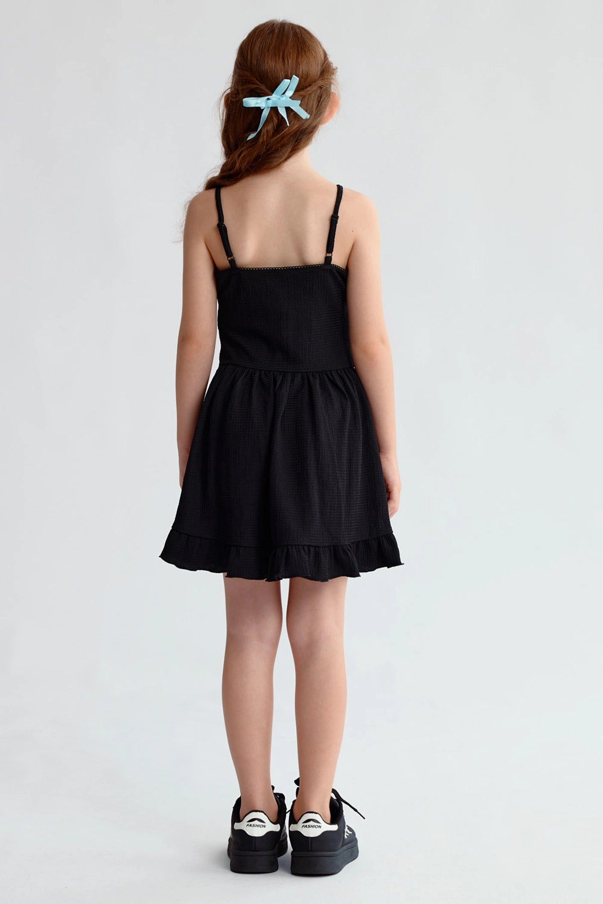 Vestido Niña Cintura Corte Negro