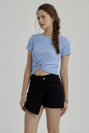 Polera Niña Con Argolla Celeste