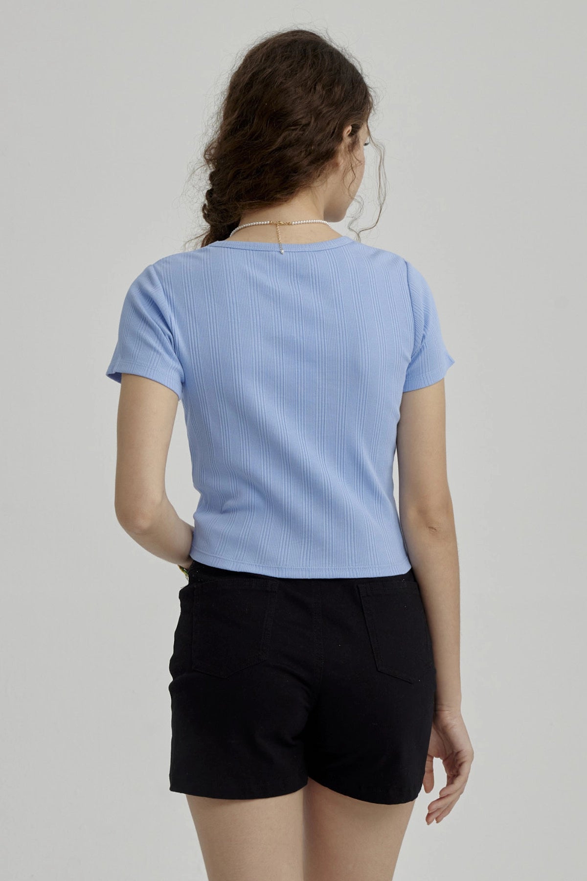 Polera Niña Con Argolla Celeste