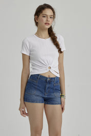 Polera Niña Con Argolla Blanco