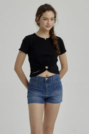 Polera Niña Con Argolla Negro