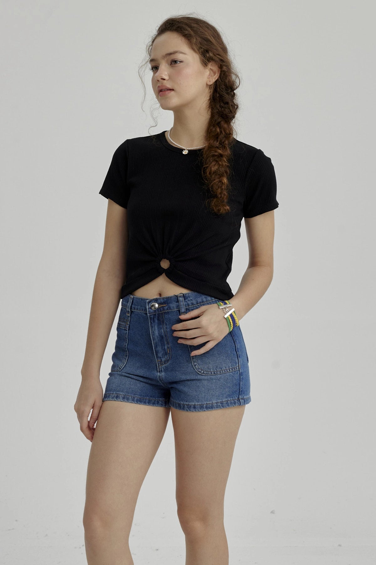 Polera Niña Con Argolla Negro