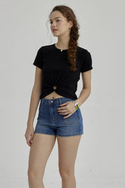 Polera Niña Con Argolla Negro