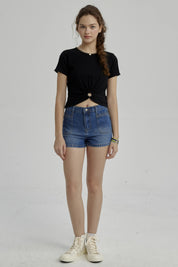 Polera Niña Con Argolla Negro