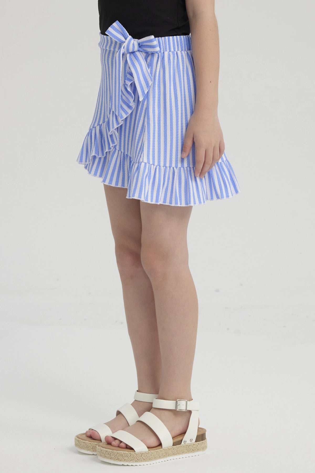 Falda Niña Short Full Print Celeste