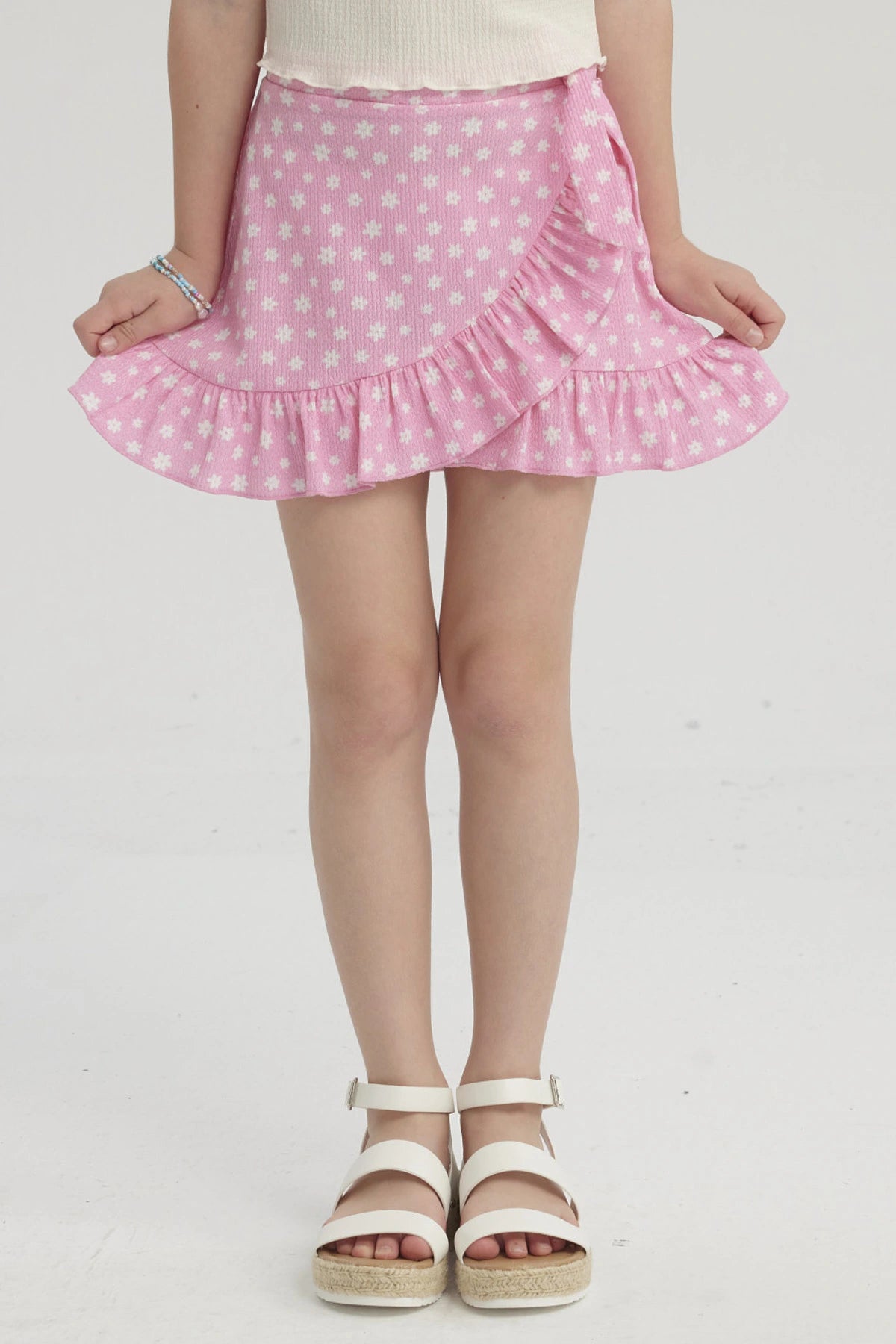 Falda Niña Short Full Print Rosado