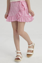 Falda Niña Short Full Print Rosado