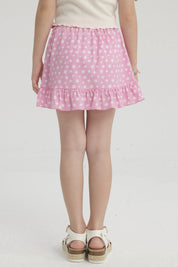Falda Niña Short Full Print Rosado