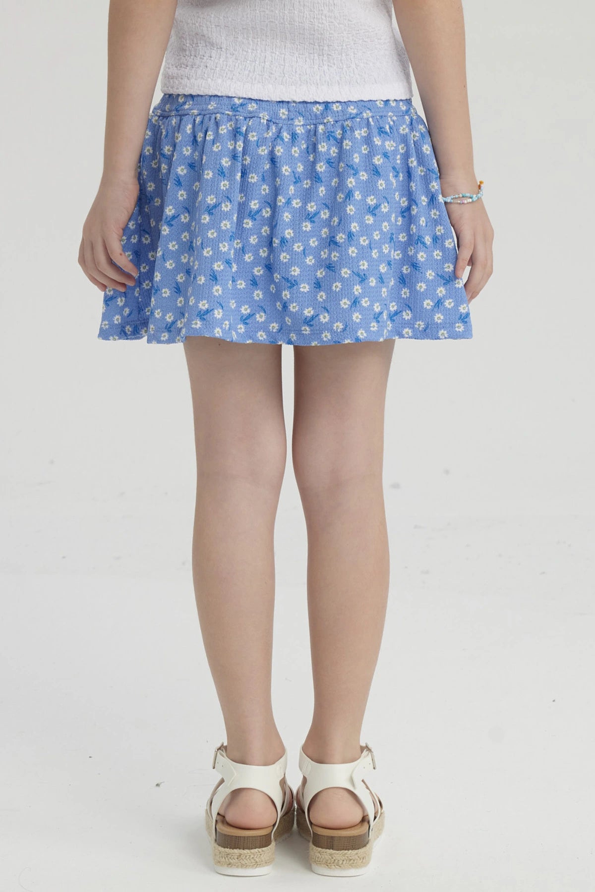 Falda Niña Short Pretina Panal Azulino