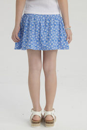 Falda Niña Short Pretina Panal Azulino