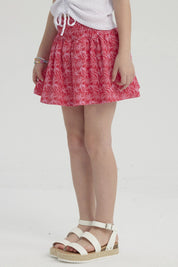 Falda Niña Short Pretina Panal Fucsia