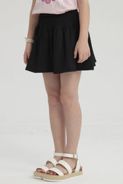 Falda Niña Short Pretina Panal Negro