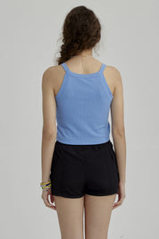 Peto Niña Rib Cuello Halter Azulino