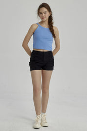 Peto Niña Rib Cuello Halter Azulino