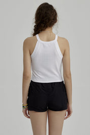 Peto Niña Rib Cuello Halter Blanco
