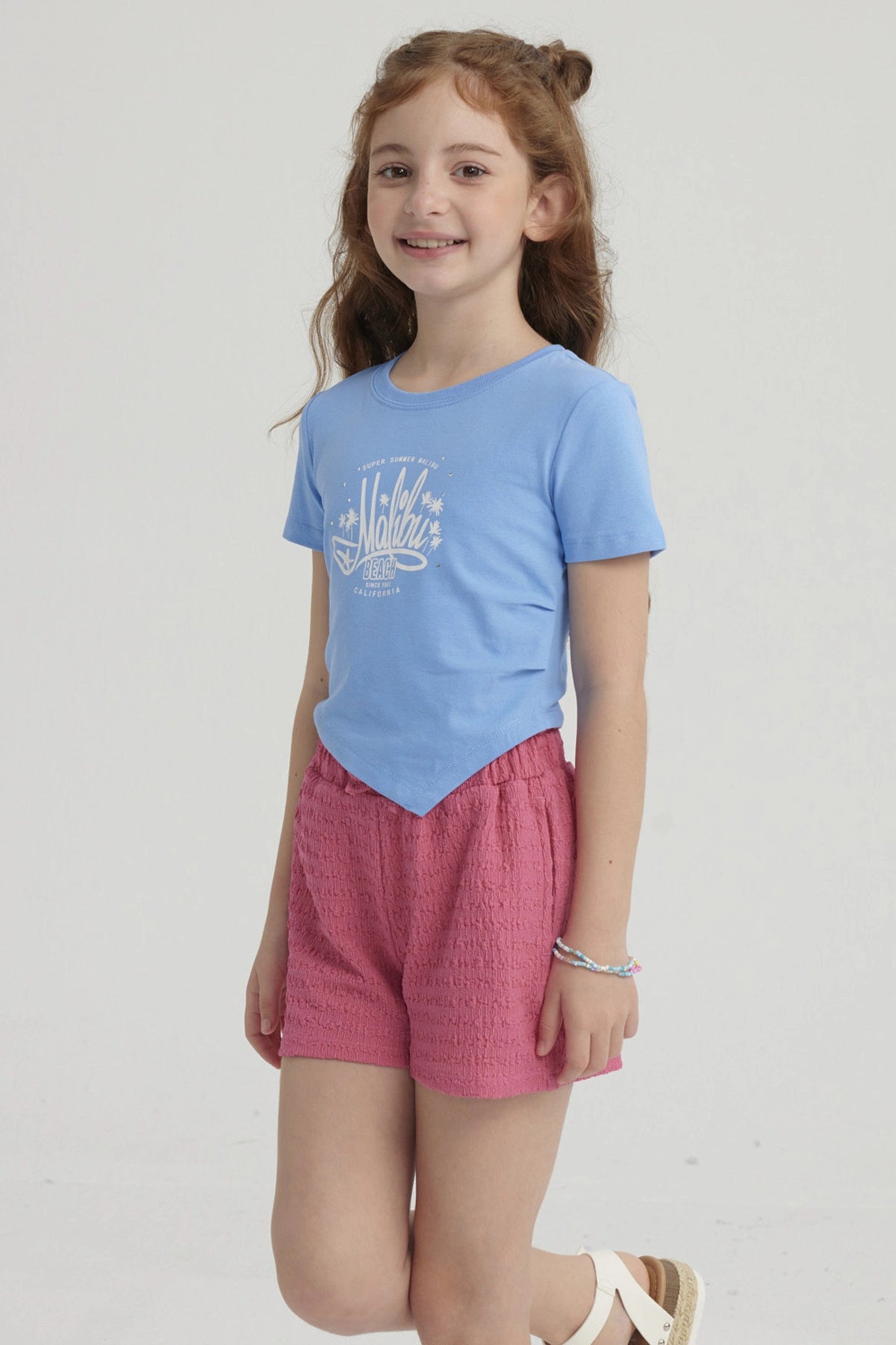 Polera Niña Print Basta Simétrica Azulino