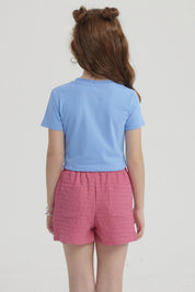 Polera Niña Print Basta Simétrica Azulino