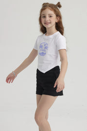 Polera Niña Print Basta Simétrica Blanco