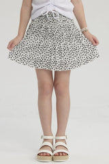Falda Niña Short Viscosa Crudo