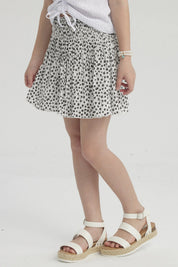 Falda Niña Short Viscosa Crudo