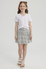 Falda Niña Short Viscosa Crudo