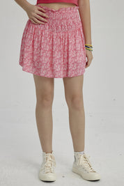 Falda Niña Short Viscosa Fucsia