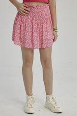 Falda Niña Short Viscosa Fucsia