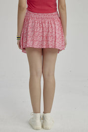 Falda Niña Short Viscosa Fucsia