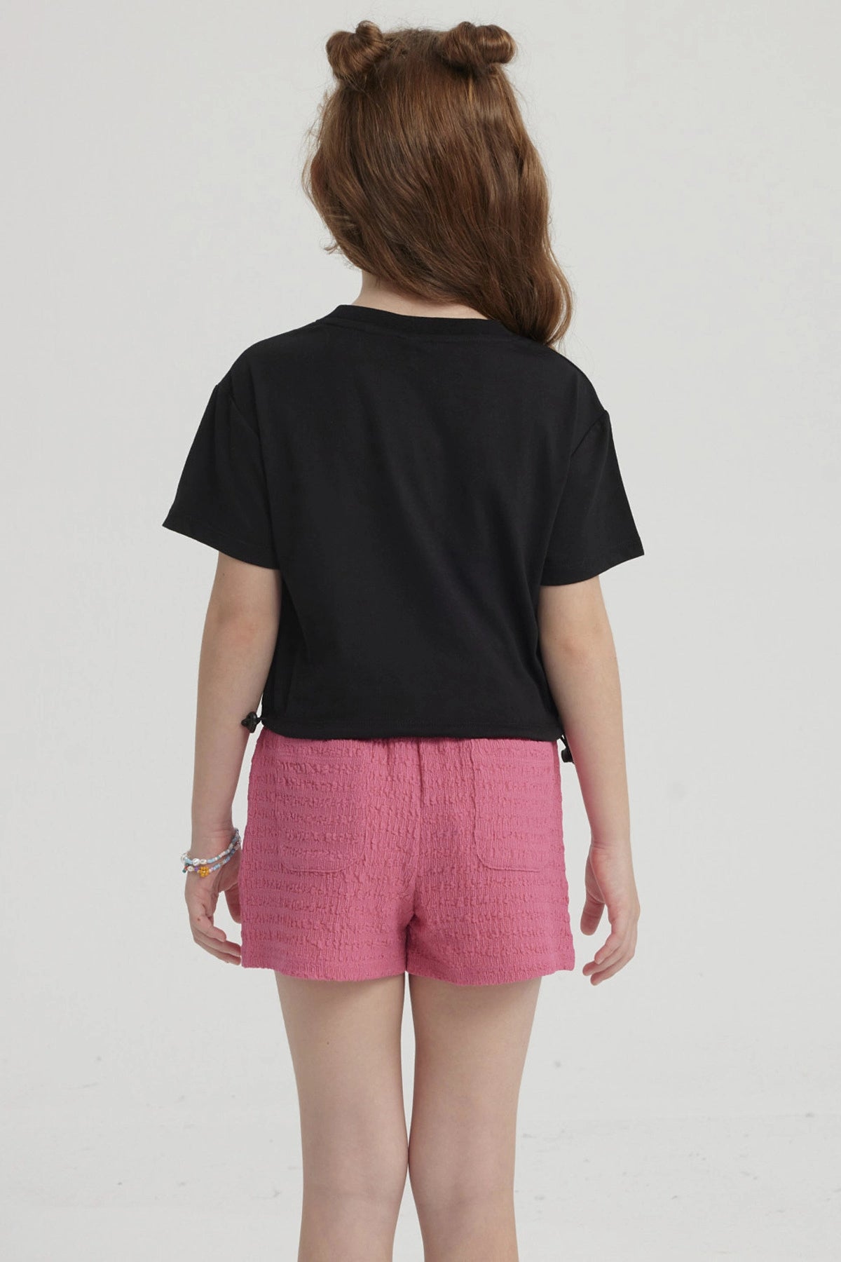 Polera Niña Ajustador Costado Negro