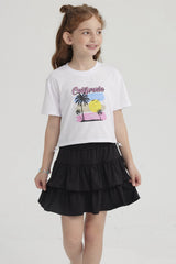 Polera Niña Ajustador Costado Blanco