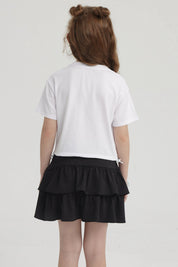 Polera Niña Ajustador Costado Blanco