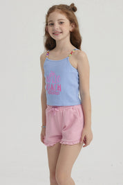 Peto Niña Rib Mostacilla Pabilo Celeste