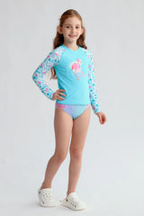 Traje de Baño Niña Polera Filtro UV Aqua