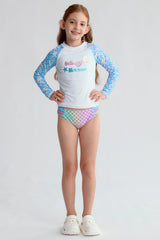 Traje de Baño Niña Polera Filtro UV Blanco
