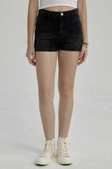 Short Niña Denim Bolsillo Delantero Negro