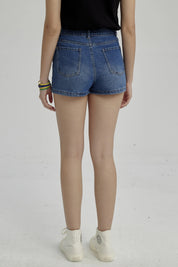 Short Niña Denim Bolsillo Delantero Azul