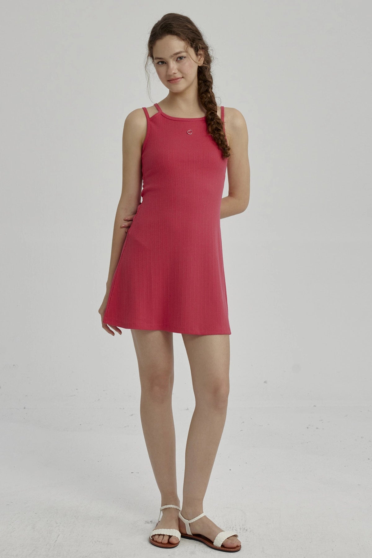 Vestido Niña Rib Fucsia