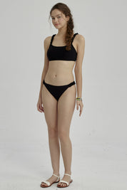Traje de Baño Niña Bikini Arrugado Negro